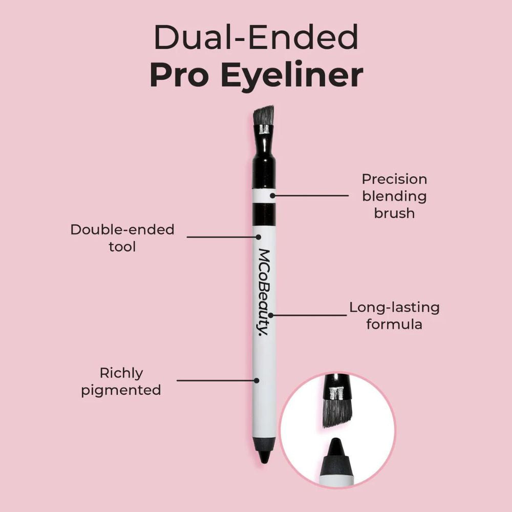 MCoBeauty Dual-Ended Pro Eyeliner 0.6g Black